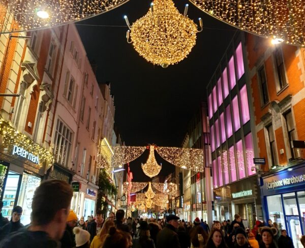 The Christmas lights lining Grafton Street